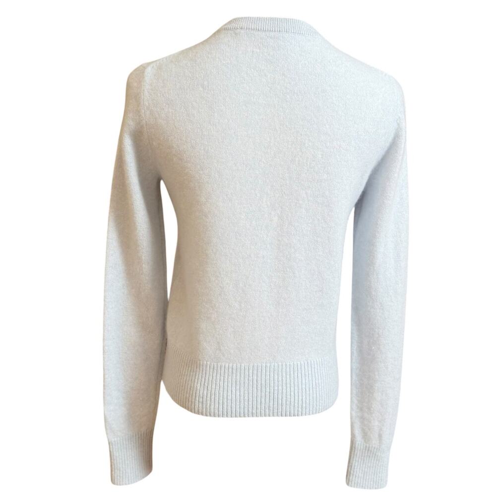 White + Warren Women's M 100% Cashmere Crewneck Sweater Light Blue Quiet Luxury - Picture 4 of 8